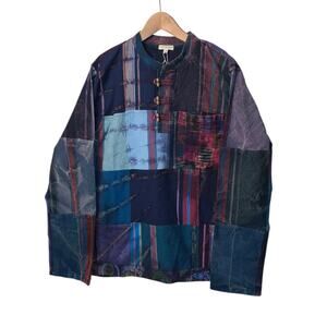 Earthbound Camp Shirt PATCHWORK DESIGN size M NWT
